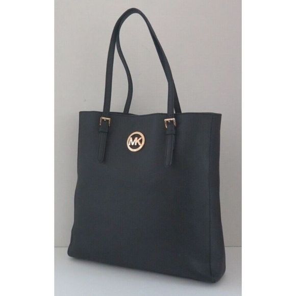 Michael Kors 35H3GTVT7T Large Black Saffiano North/South Jet Set Travel Bag $360 - Picture 4 of 12